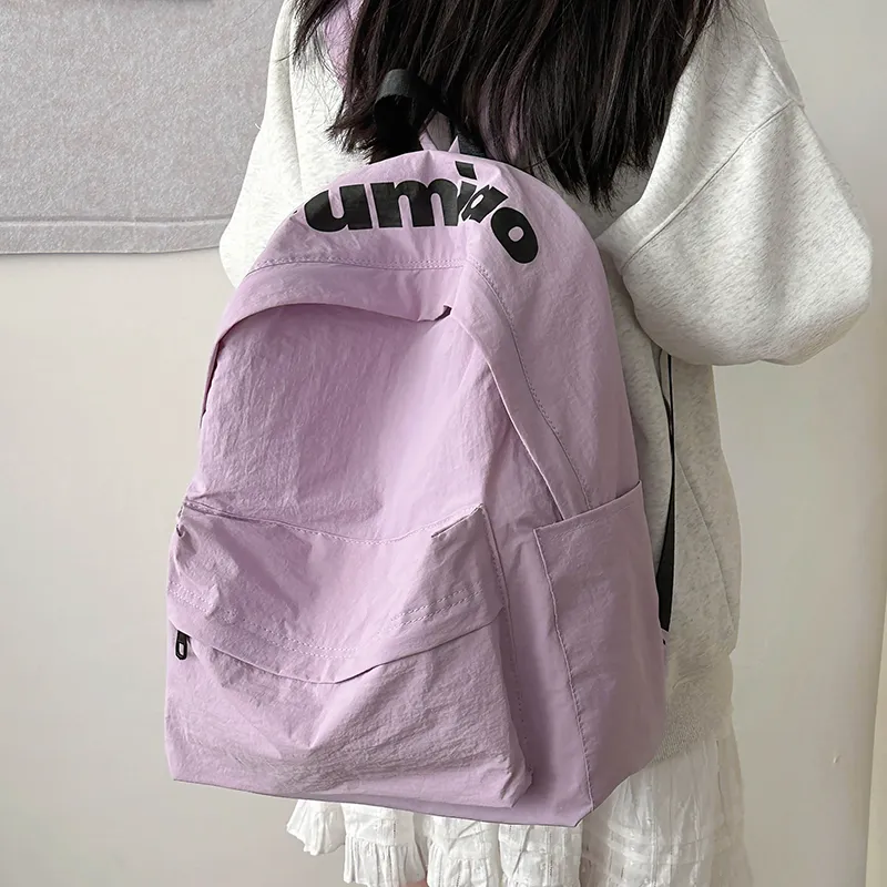 KAKAXI Nylon Backpack Unisex Black/White/Orange/Purple/Green-14