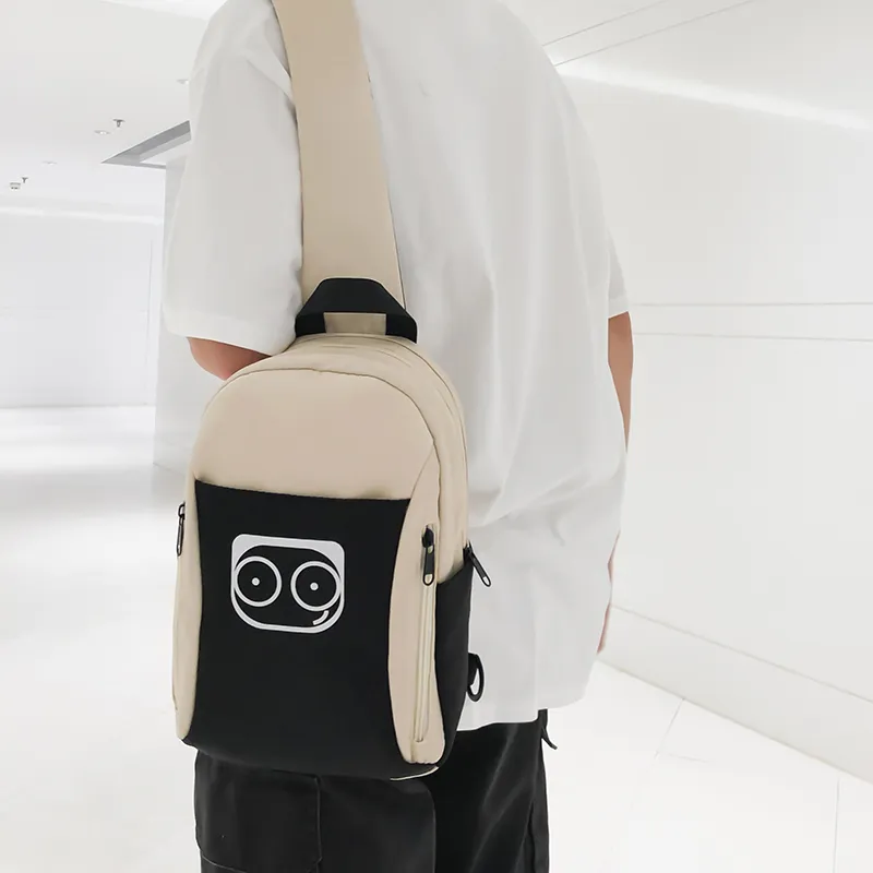 PULUWIRR Nylon Sling Bag Regular Unisex White/Black/Yellow/Green/Pink-12