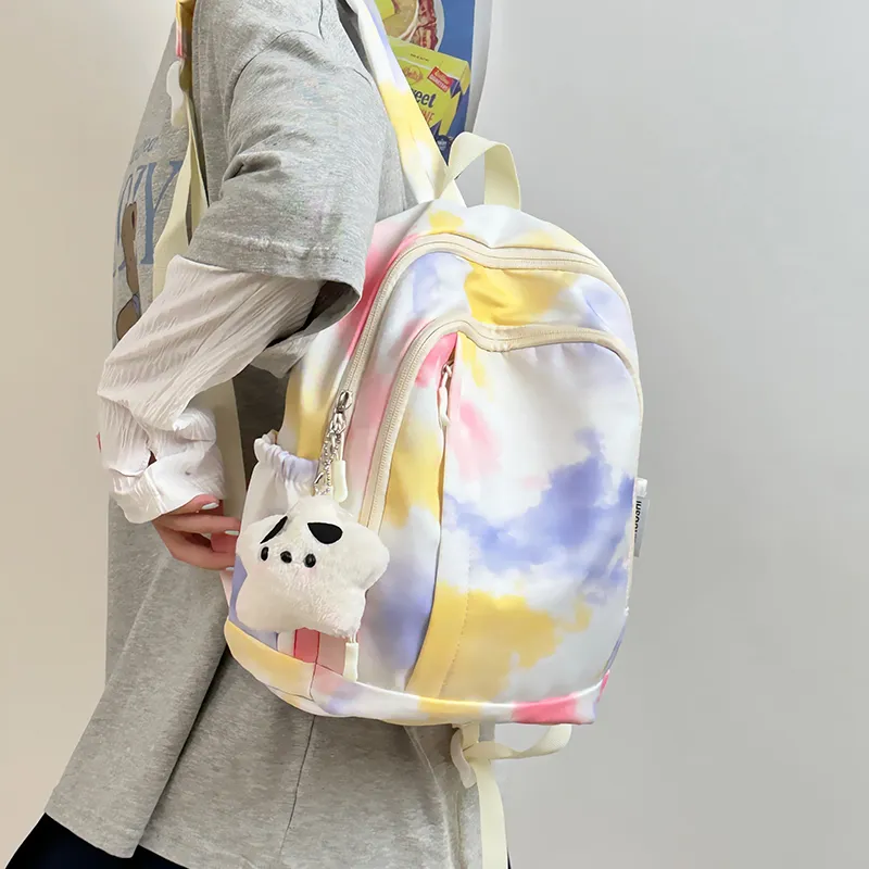 KAKAXI Nylon Backpack Women's Gray/Purple/Yellow/Blue/Pink-9