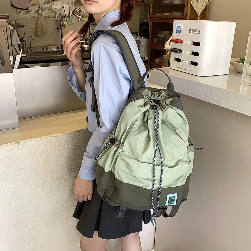KAKAXI Nylon Backpack Unisex Yellow/Green-5