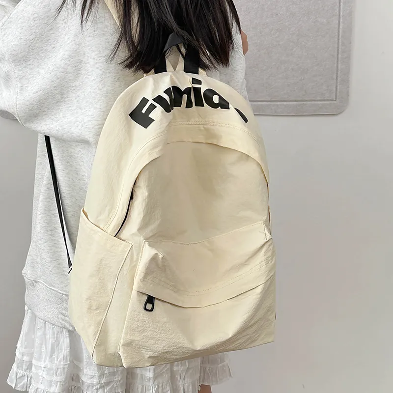 KAKAXI Nylon Backpack Unisex Black/White/Orange/Purple/Green-2