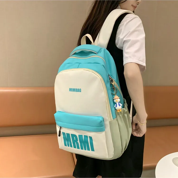 KAKAXI Nylon Laptop Backpack Unisex Black/Yellow Blue/Red Blue/Turquoise/Pink Khaki/Orange Blue-9