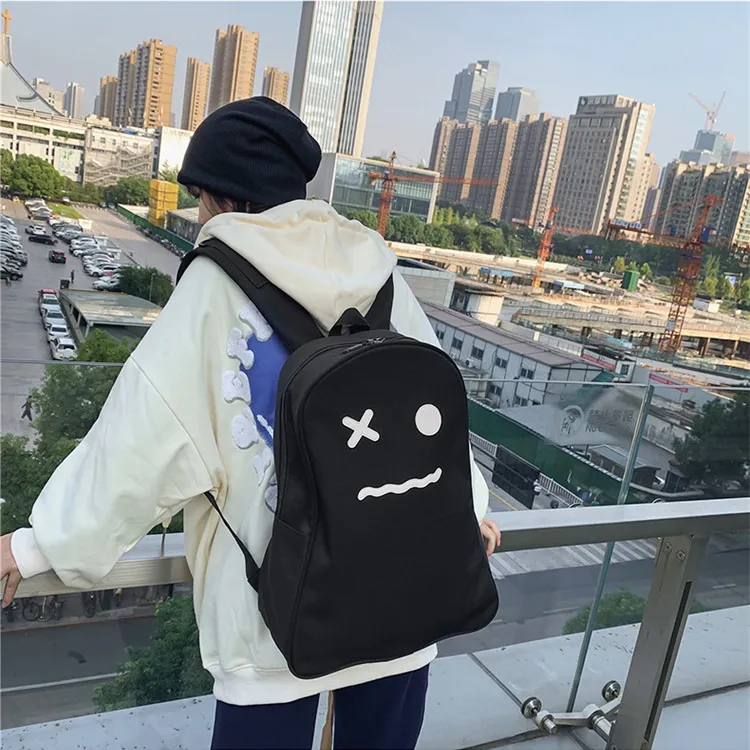 KAKAXI Nylon Backpack Unisex White/Black-8