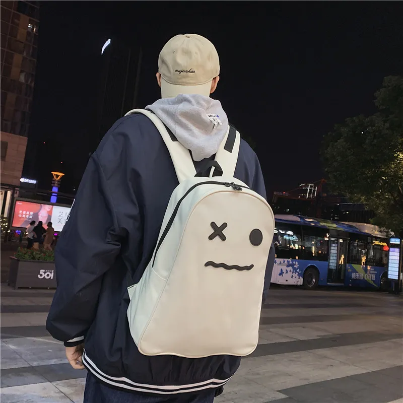 KAKAXI Nylon Backpack Unisex White/Black-3