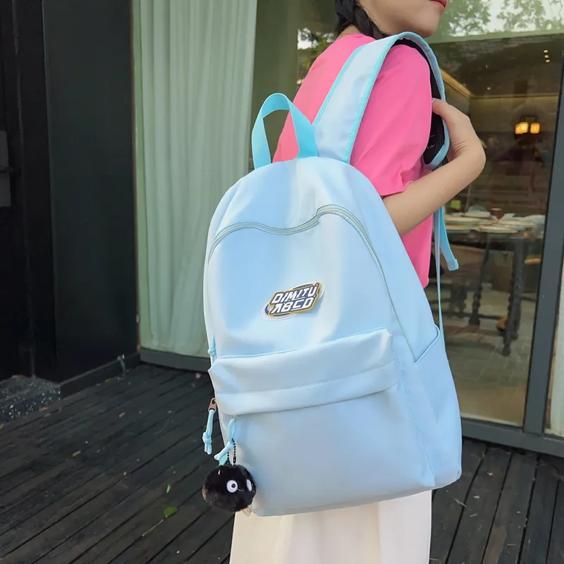 KAKAXI Nylon Backpack Unisex Black/Blue/Green/Pink-2
