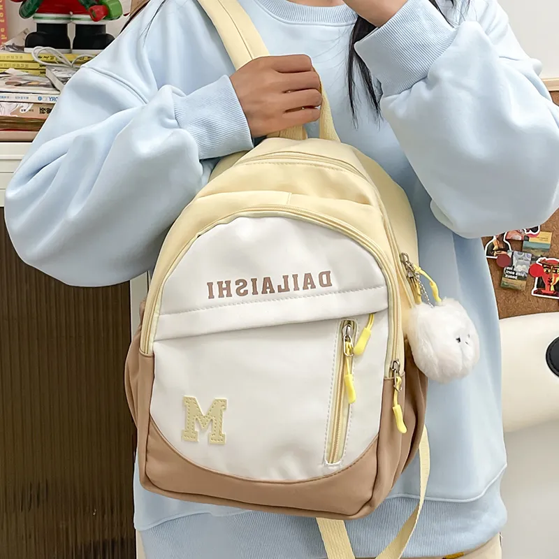 KAKAXI Nylon Backpack Regular Women's Black/Purple/Yellow/Green/Blue/Pink-10