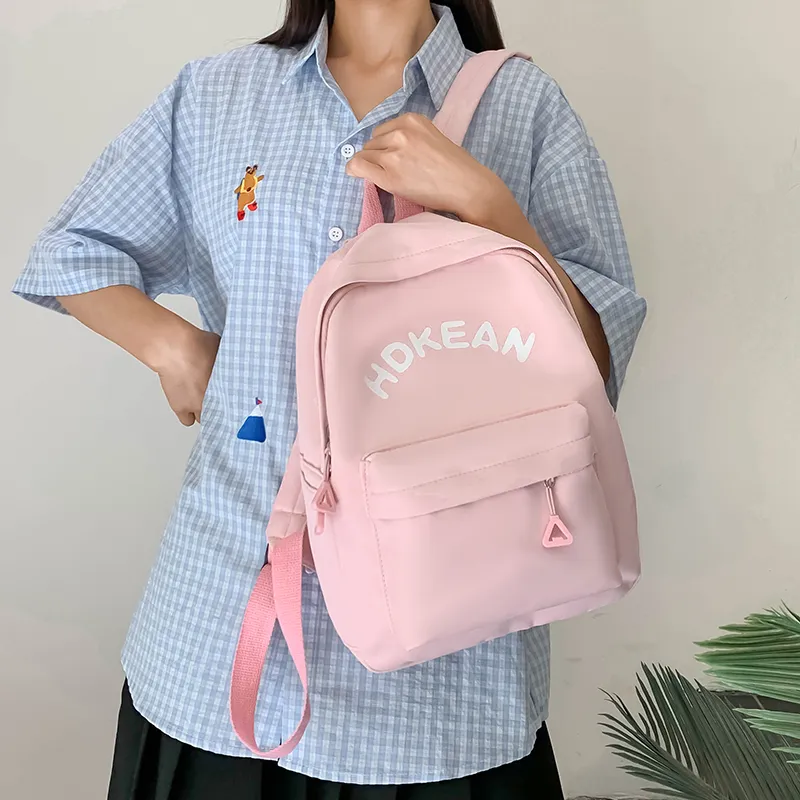 KAKAXI Nylon Backpack Unisex Black/Pink/Purple/Khaki/Green/White-4