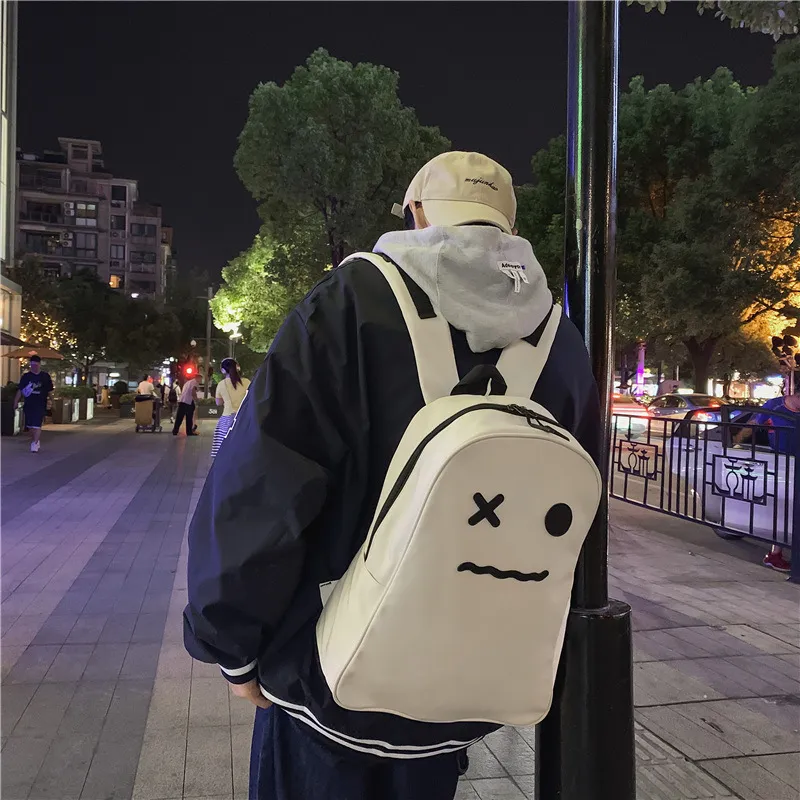KAKAXI Nylon Backpack Unisex White/Black-2