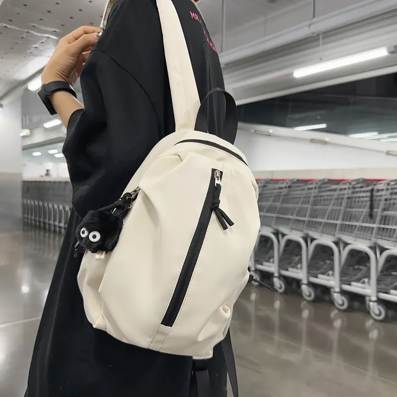 KAKAXI Nylon Backpack Regular Unisex Black/White/Pink/Red/Green-9
