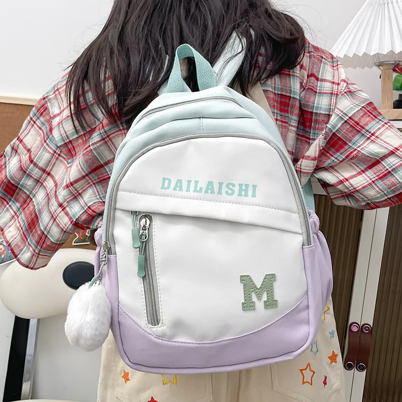 KAKAXI Nylon Backpack Regular Women's Black/Purple/Yellow/Green/Blue/Pink-13