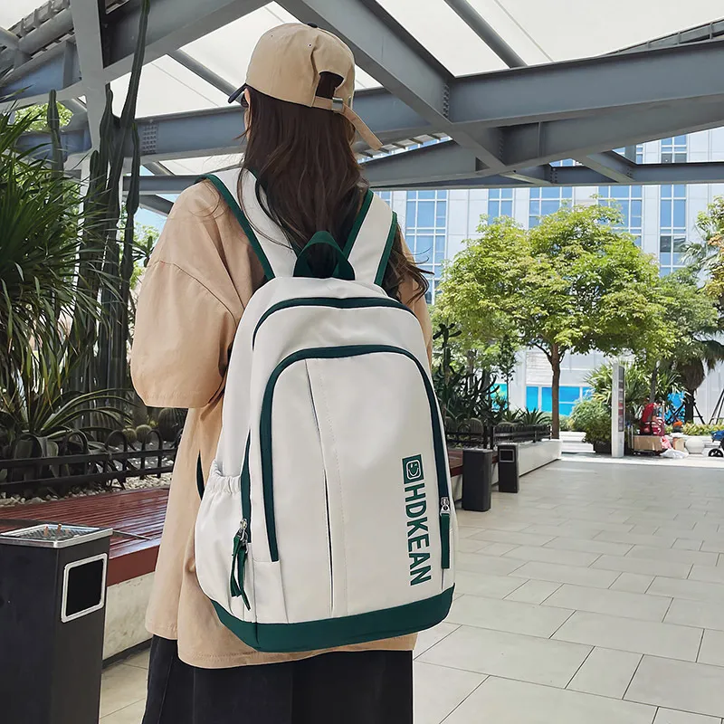 KAKAXI Nylon Backpack Laptop Bag Backpack Regular Unisex White/Green/Black/Orange-1