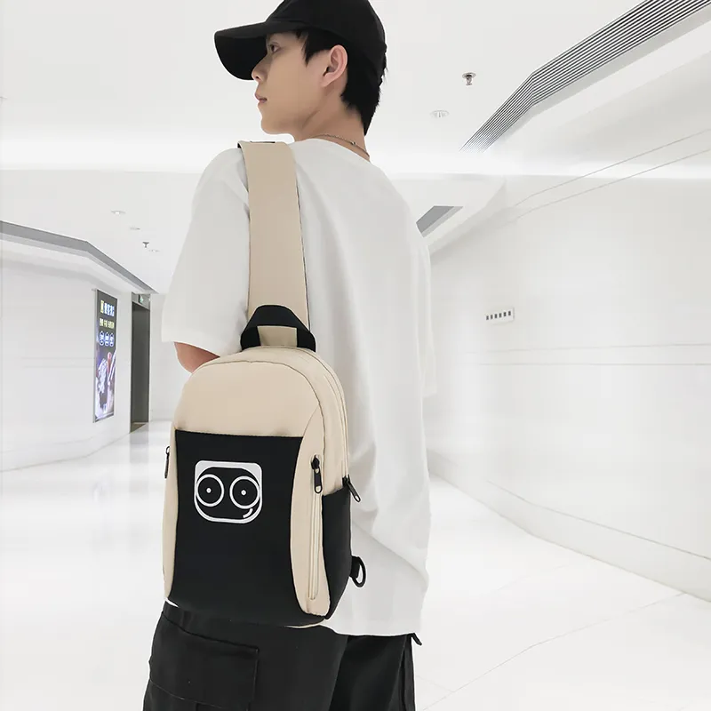 PULUWIRR Nylon Sling Bag Regular Unisex White/Black/Yellow/Green/Pink-7