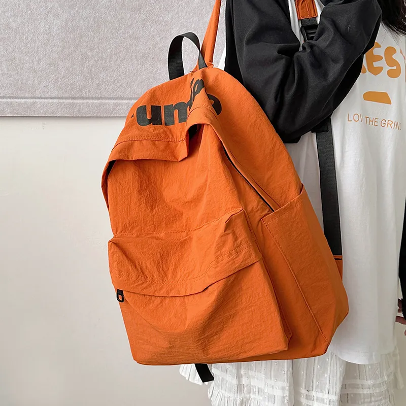 KAKAXI Nylon Backpack Unisex Black/White/Orange/Purple/Green-9