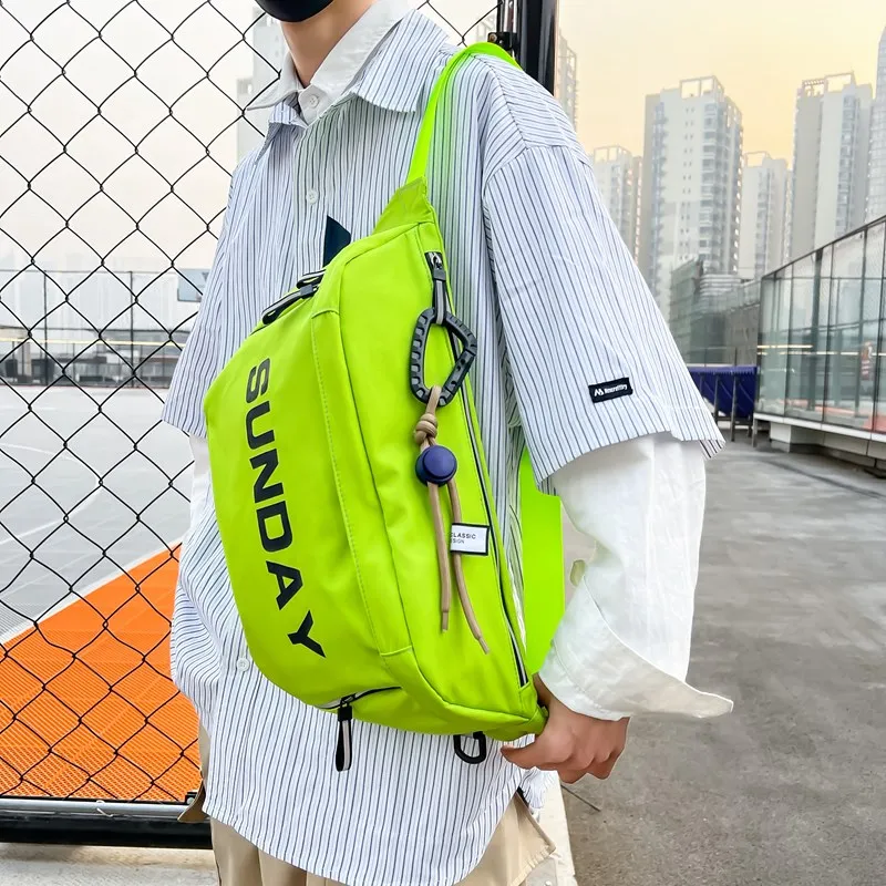 KAKAXI Oxford Shoulder Bag Crossbody Bag Regular Unisex Ecru Gray Black Neon Green Pink-10