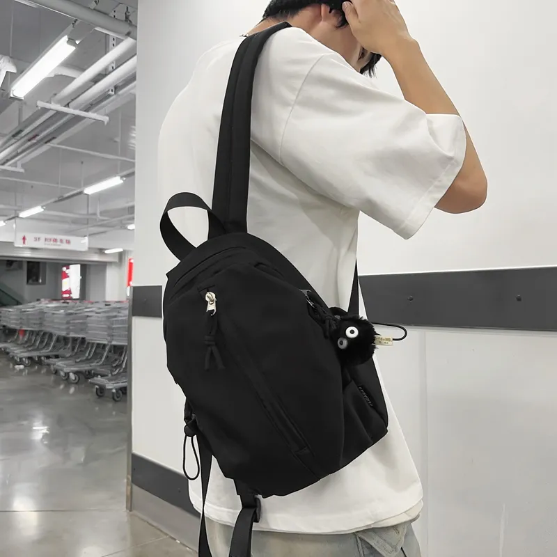KAKAXI Nylon Backpack Regular Unisex Black/White/Pink/Red/Green-2