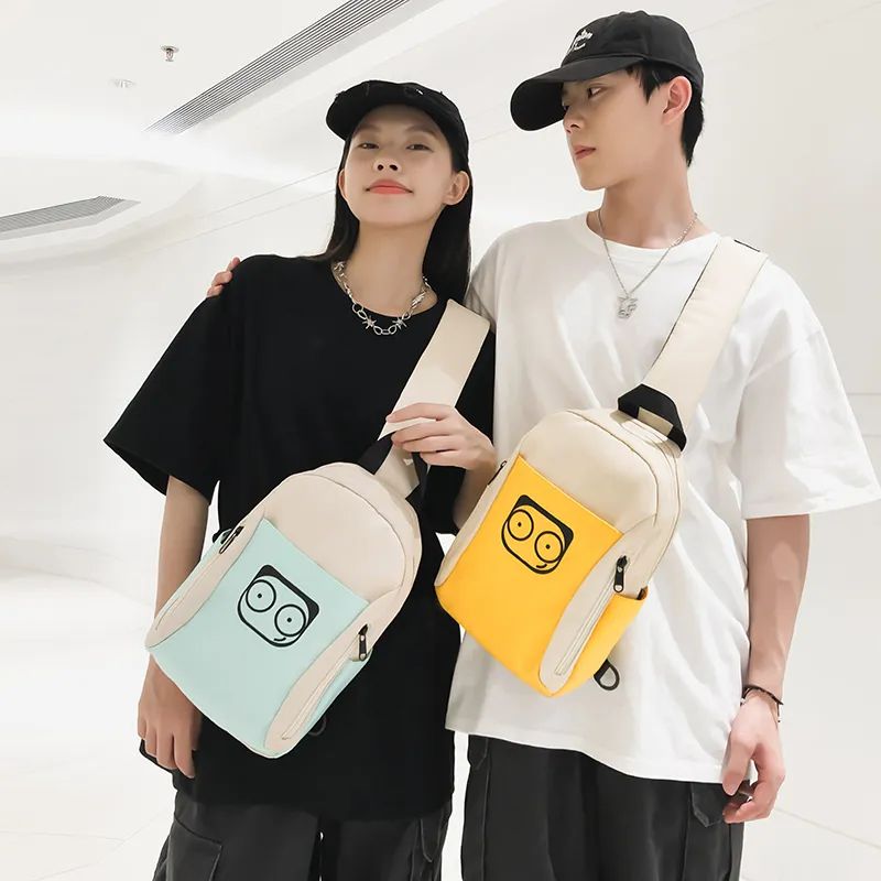 PULUWIRR Nylon Sling Bag Regular Unisex White/Black/Yellow/Green/Pink-16