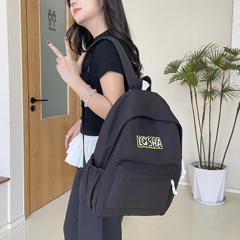 KAKAXI Nylon Backpack Unisex Black/White/Red/Yellow-3