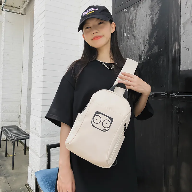 PULUWIRR Nylon Sling Bag Regular Unisex White/Black/Yellow/Green/Pink-3