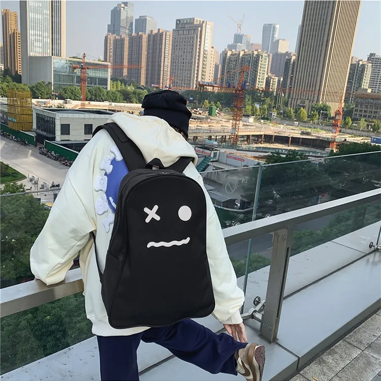 KAKAXI Nylon Backpack Unisex White/Black-9
