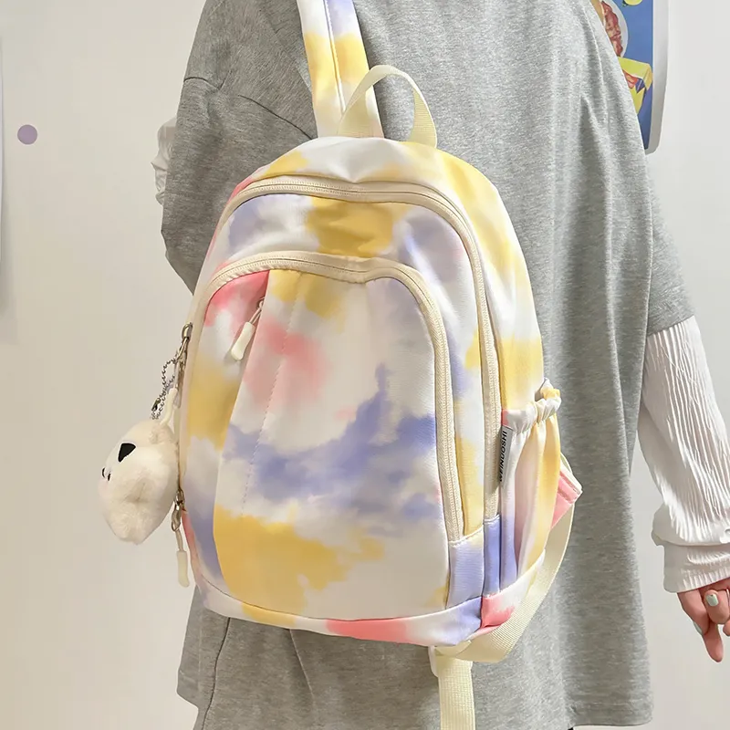 KAKAXI Nylon Backpack Women's Gray/Purple/Yellow/Blue/Pink-11