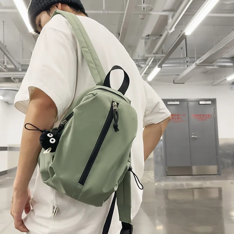 KAKAXI Nylon Backpack Regular Unisex Black/White/Pink/Red/Green-16