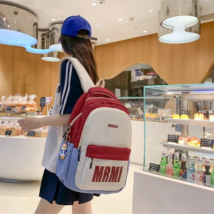 KAKAXI Nylon Laptop Backpack Unisex Black/Yellow Blue/Red Blue/Turquoise/Pink Khaki/Orange Blue-6