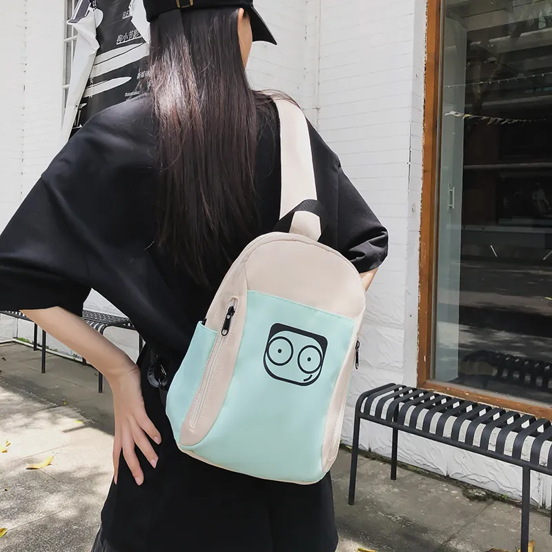 PULUWIRR Nylon Sling Bag Regular Unisex White/Black/Yellow/Green/Pink-24