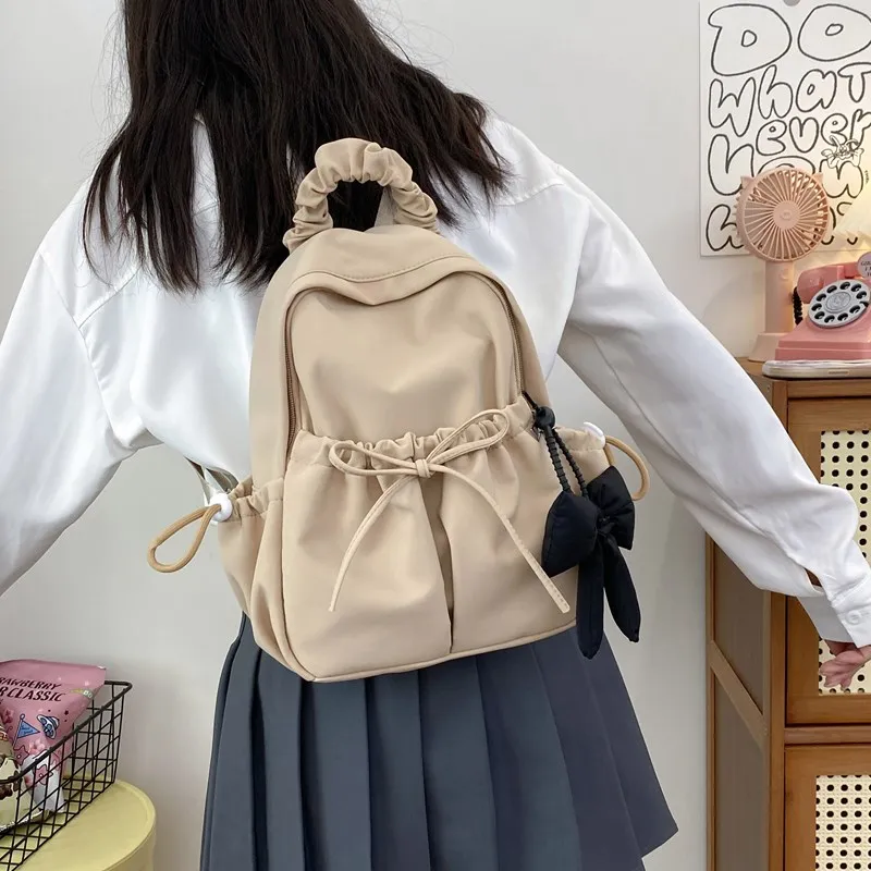 KAKAXI Nylon Backpack Women's Black/Khaki/Pink/Blue-4