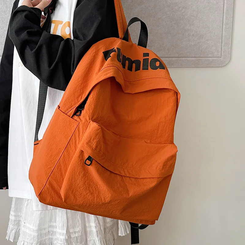 KAKAXI Nylon Backpack Unisex Black/White/Orange/Purple/Green-12