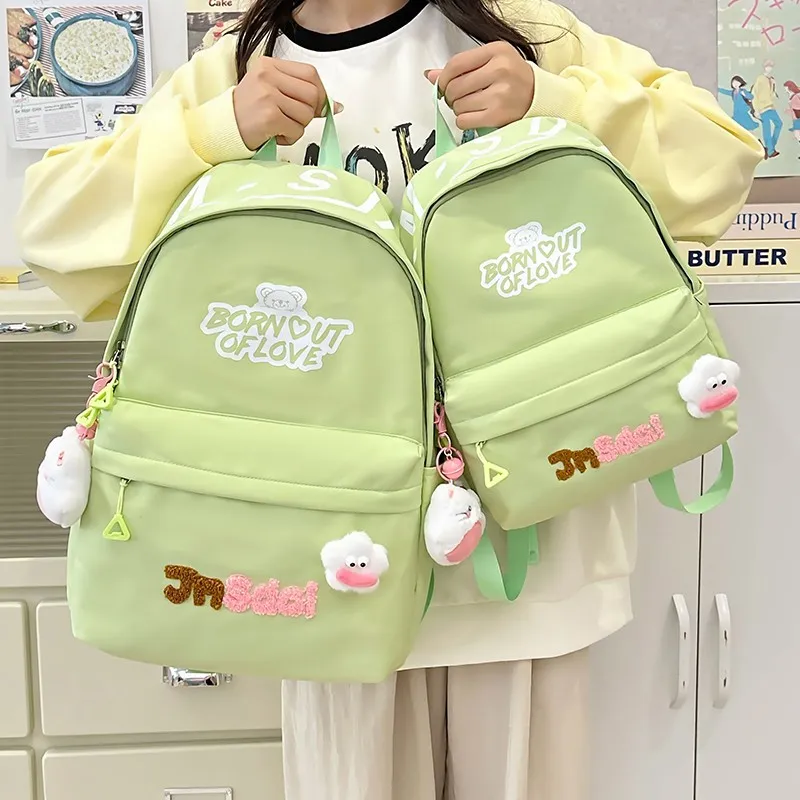KAKAXI Nylon Backpack Black/White/Yellow/Green/Pink-7
