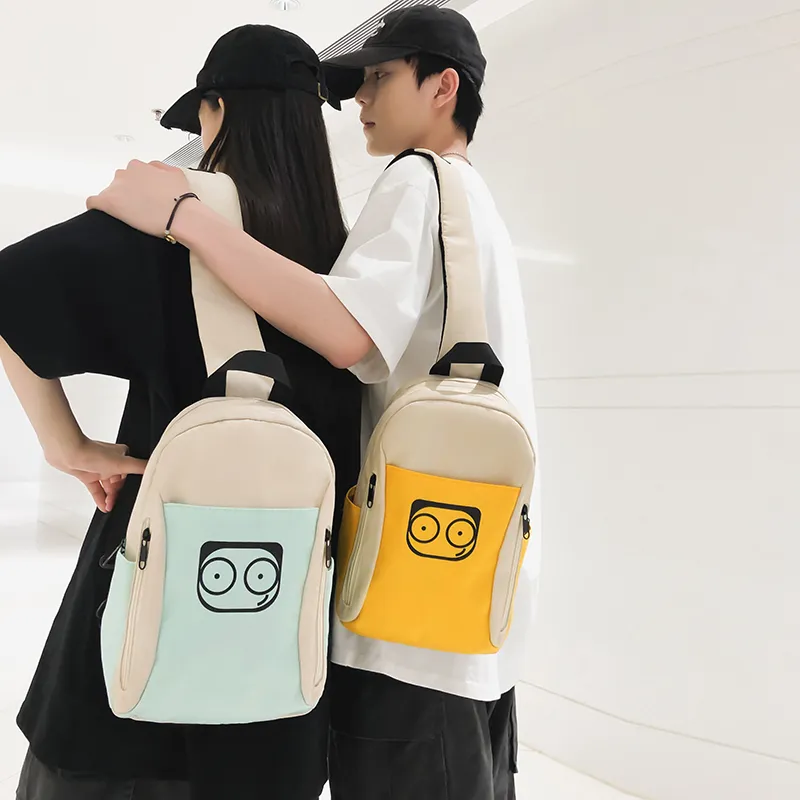 PULUWIRR Nylon Sling Bag Regular Unisex White/Black/Yellow/Green/Pink-17