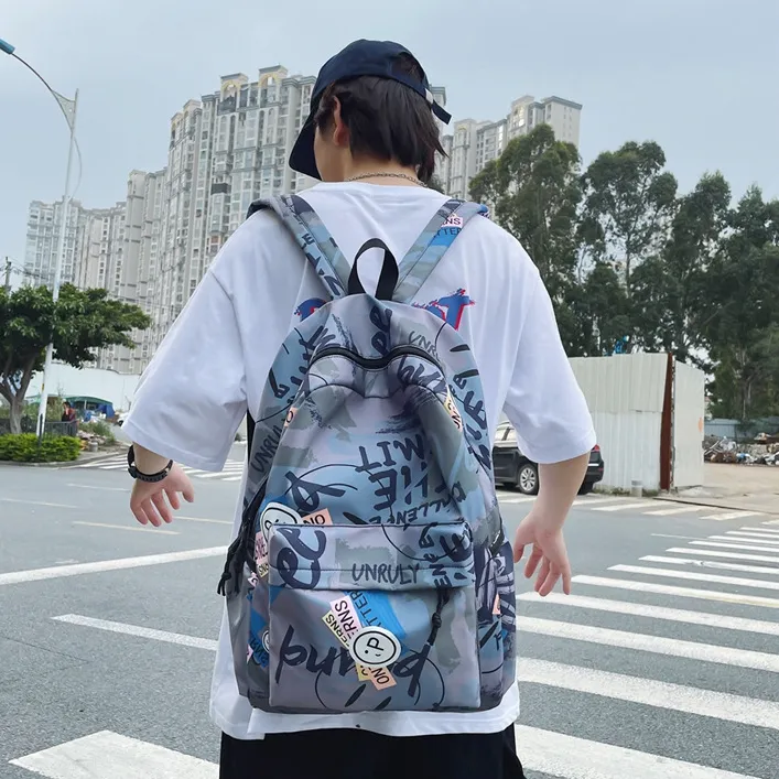 KAKAXI Nylon Laptop Backpack Unisex Black/Blue/Green/Khaki-3