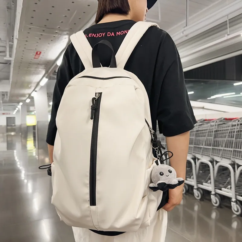 KAKAXI Nylon Backpack Regular Unisex Black/White/Pink/Red/Green-6