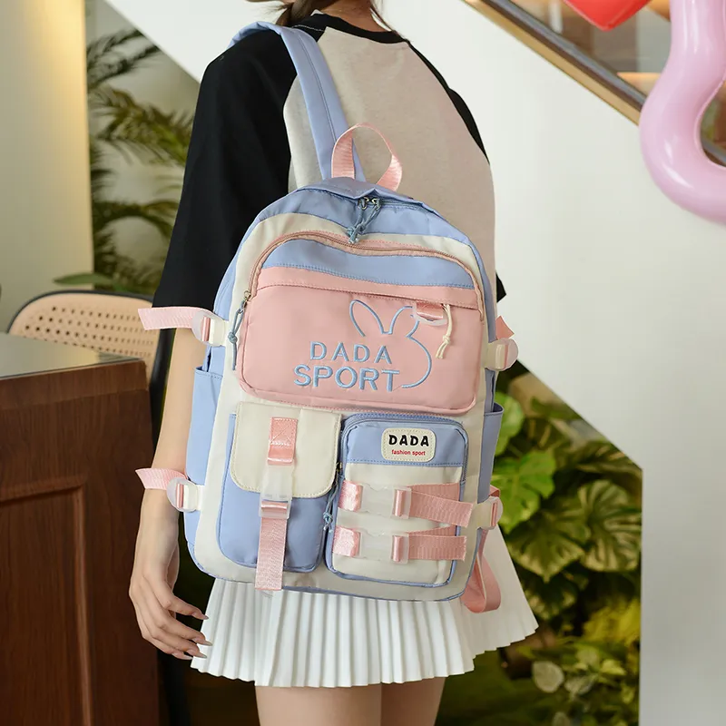 KAKAXI Nylon Backpack Black/Purple/Blue/Blue & Pink-8
