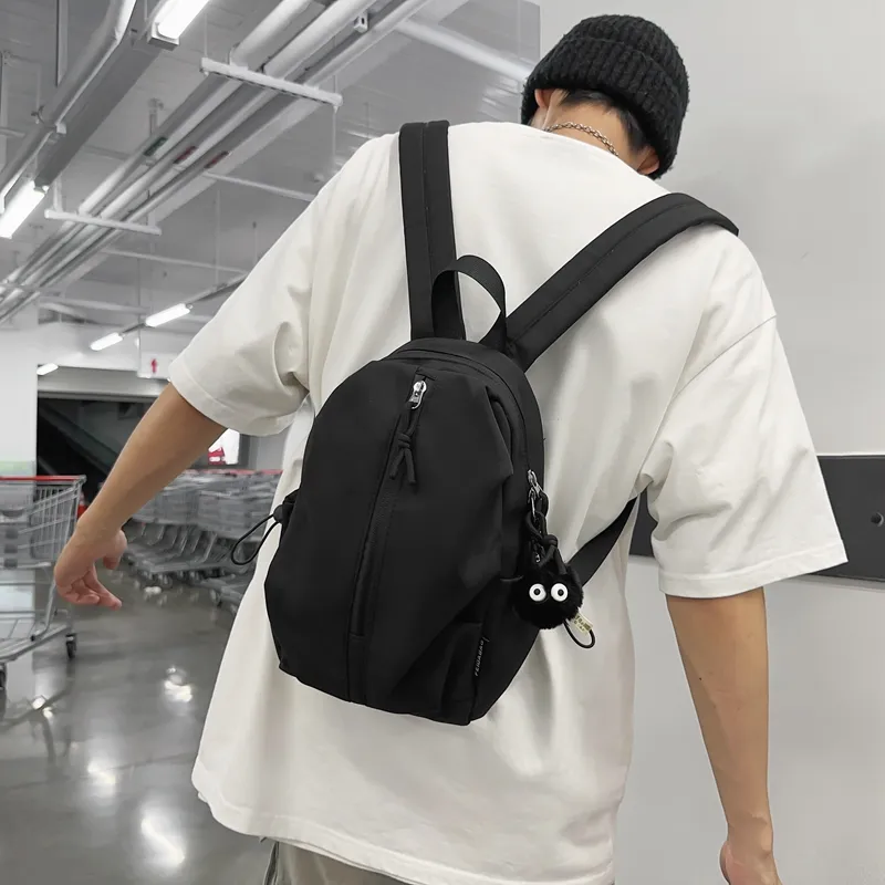 KAKAXI Nylon Backpack Regular Unisex Black/White/Pink/Red/Green-1