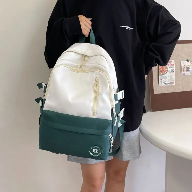 KAKAXI Nylon Backpack Unisex Black/Gray/Purple/Green-6