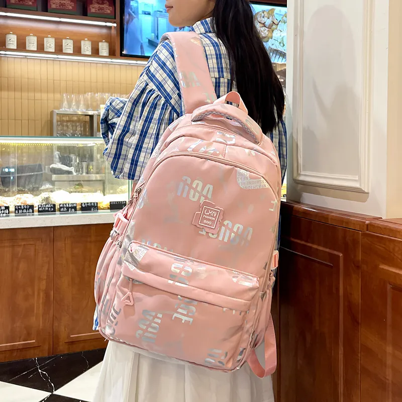 KAKAXI Nylon Backpack Women's Black/Pink/Purple/Blue/Beige-4