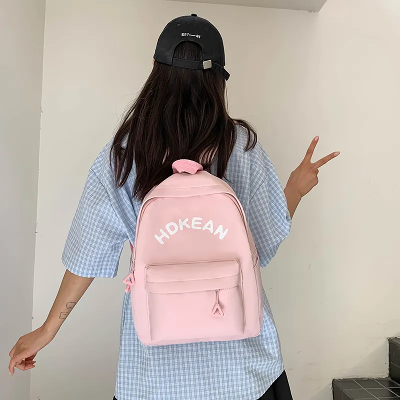 KAKAXI Nylon Backpack Unisex Black/Pink/Purple/Khaki/Green/White-3