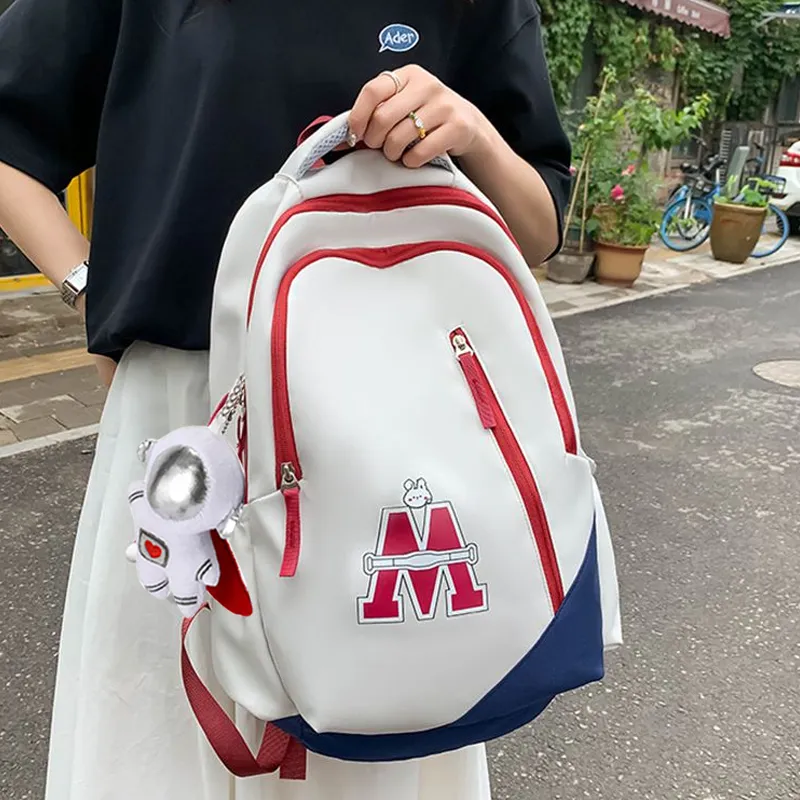 KAKAXI Nylon Backpack Regular Unisex Red/Blue/Khaki/Black/Red & Blue-12