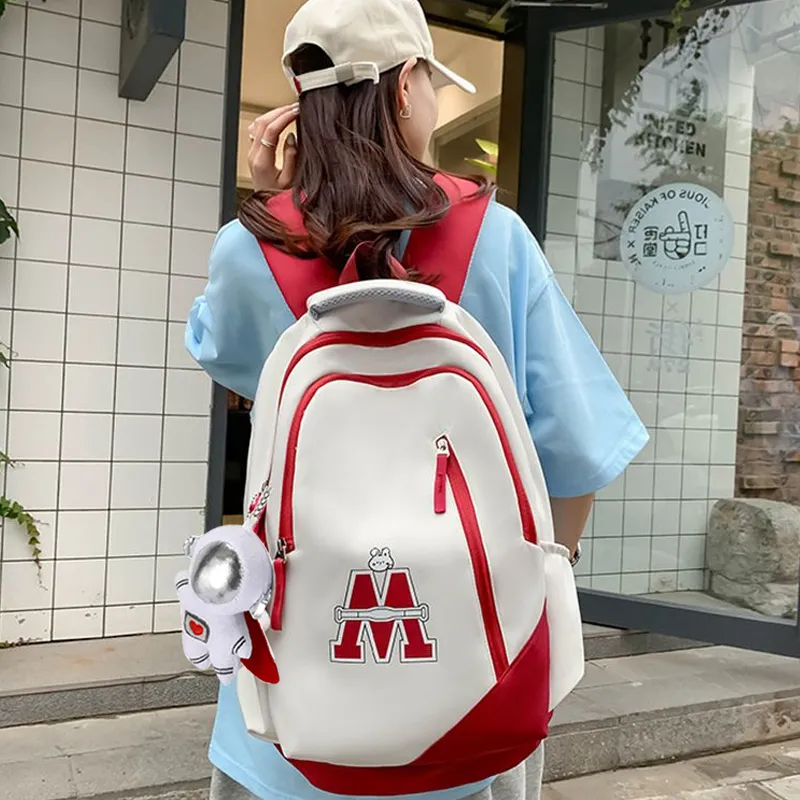KAKAXI Nylon Backpack Regular Unisex Red/Blue/Khaki/Black/Red & Blue-1