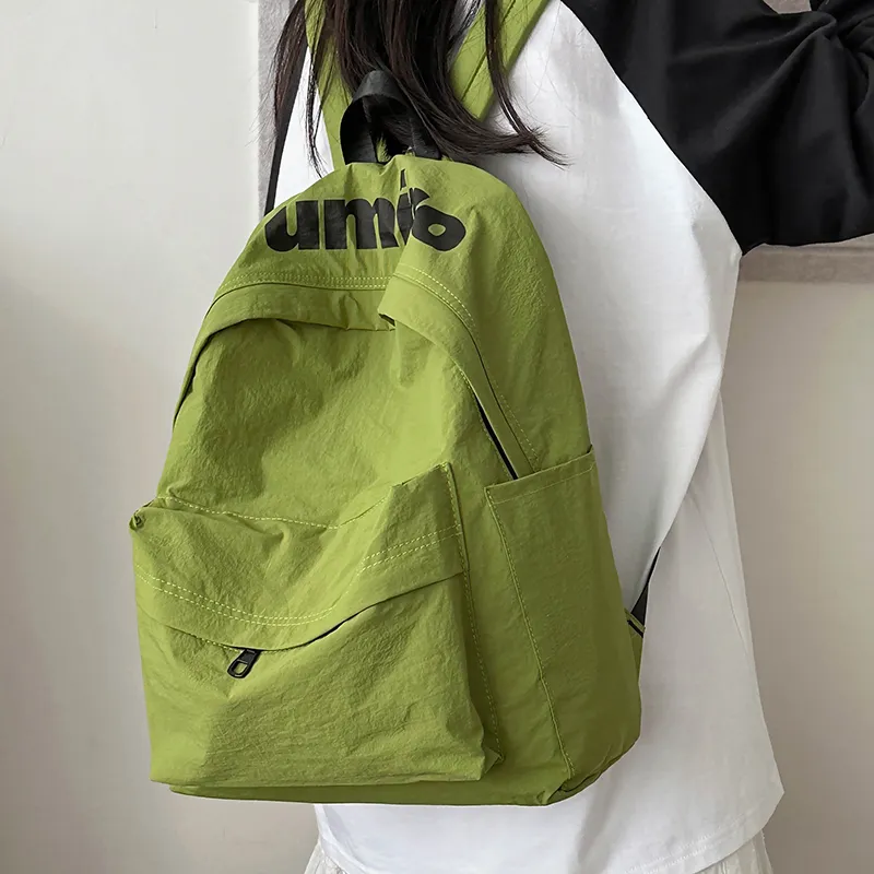 KAKAXI Nylon Backpack Unisex Black/White/Orange/Purple/Green-21