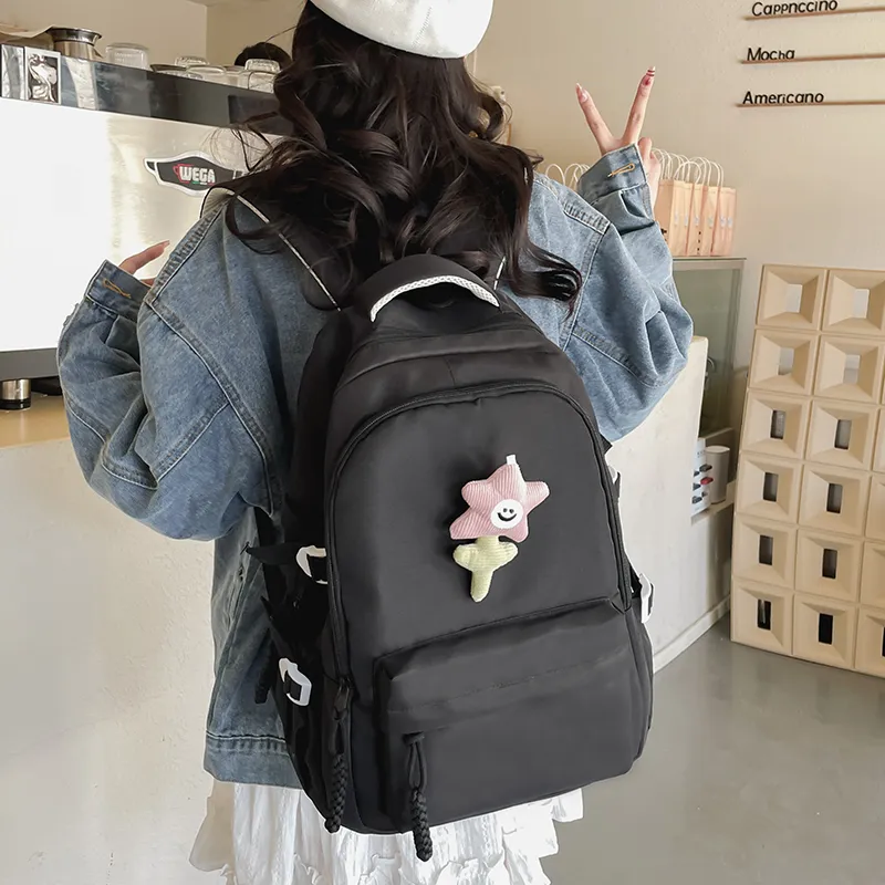 KAKAXI Nylon Backpack Unisex Red/Black/Yellow/Green/Pink-3