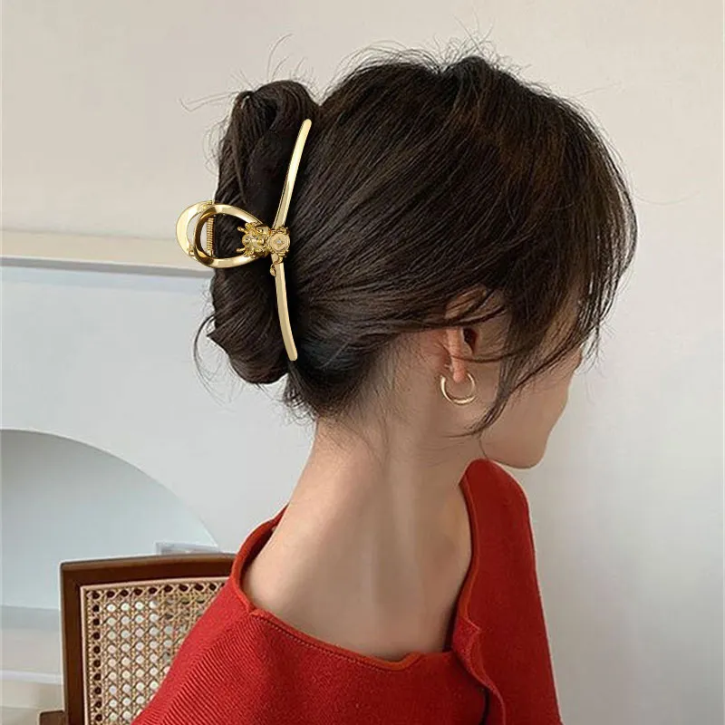 Specialoutlook Hair Clips Women's Gold Black-1