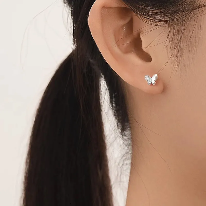 Specialoutlook 999 Fine Silver Stud Earrings Unisex-1