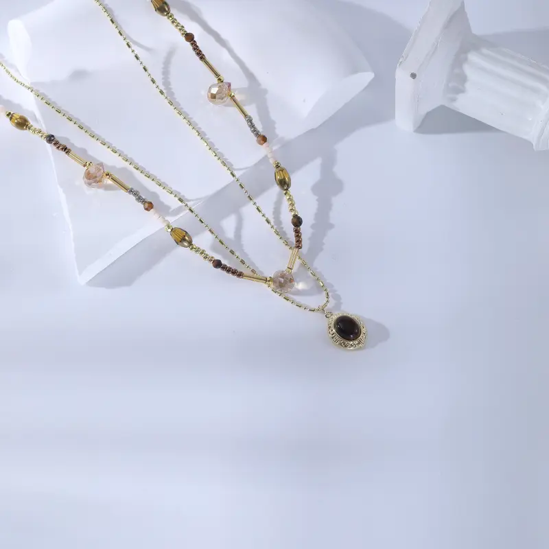 Vegetarian Tiger's Eye Stone Necklaces Unisex-2