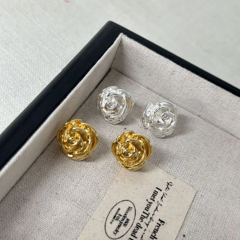 Vegetarian Alloy 925 Sterling Silver Needle Stud Earrings Women's-6