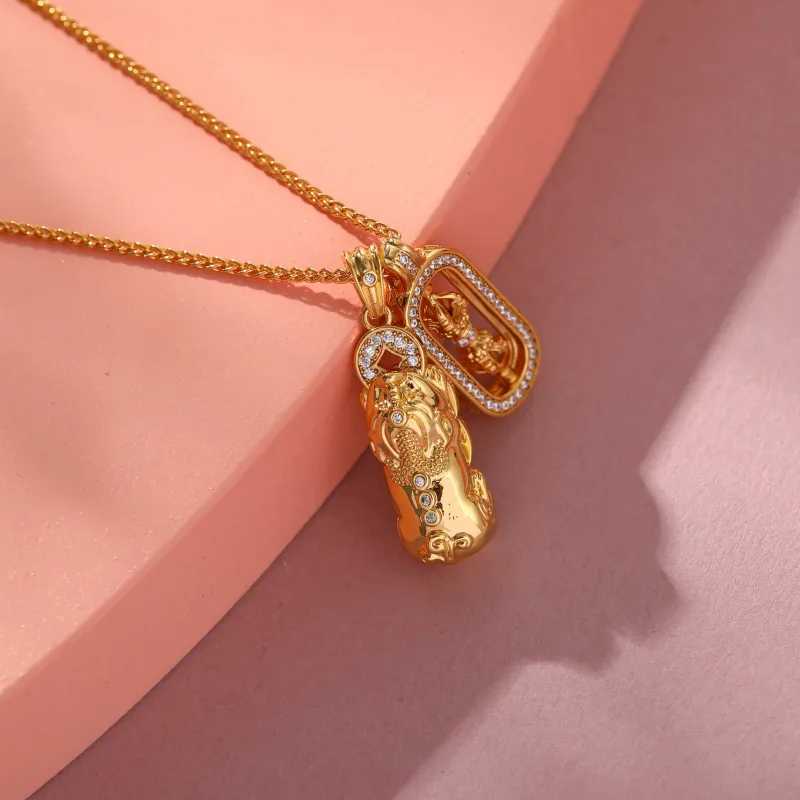 Vegetarian Gold Plated Copper Necklaces Unisex-5