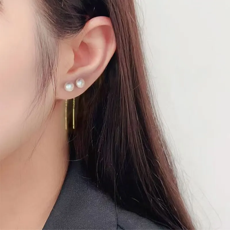 Vegetarian S925 Silver Stud Drop Earrings Women's-11