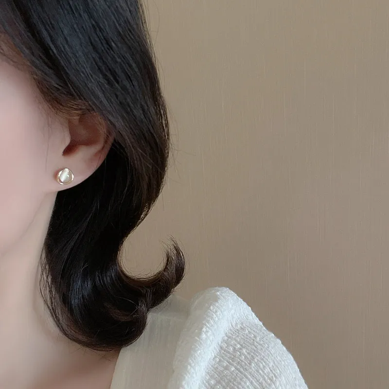 Vegetarian Colored Glaze Stud Earrings Women's-2