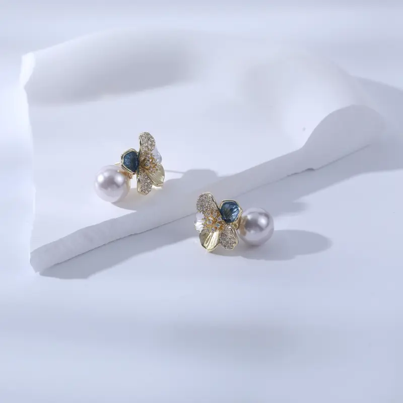 Vegetarian S925 Silver Stud Earrings Women's-3